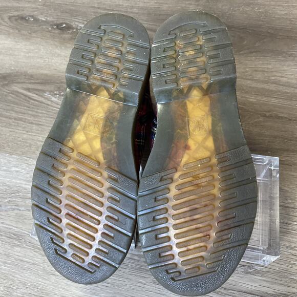 Dr. Martens Combat Boots Youth Sz 3 Tartan J Red Plaid - Picture 7 of 10